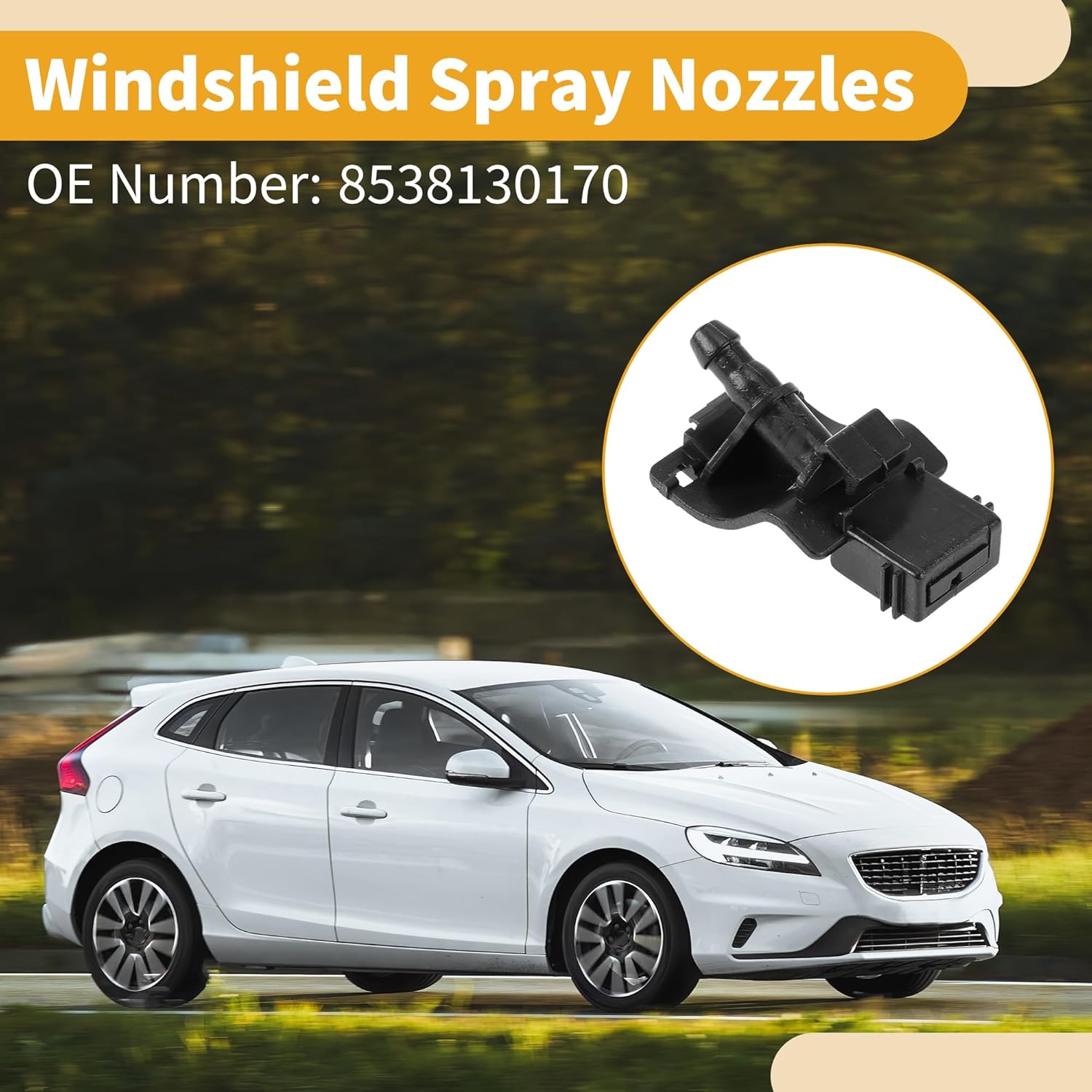 X AUTOHAUX Windshield Washer Nozzle No.8538130170 Car Front Windshield Spray Nozzles Wiper Spray Washer Jet for Toyota RAV4 2006-2011 Black image number 5