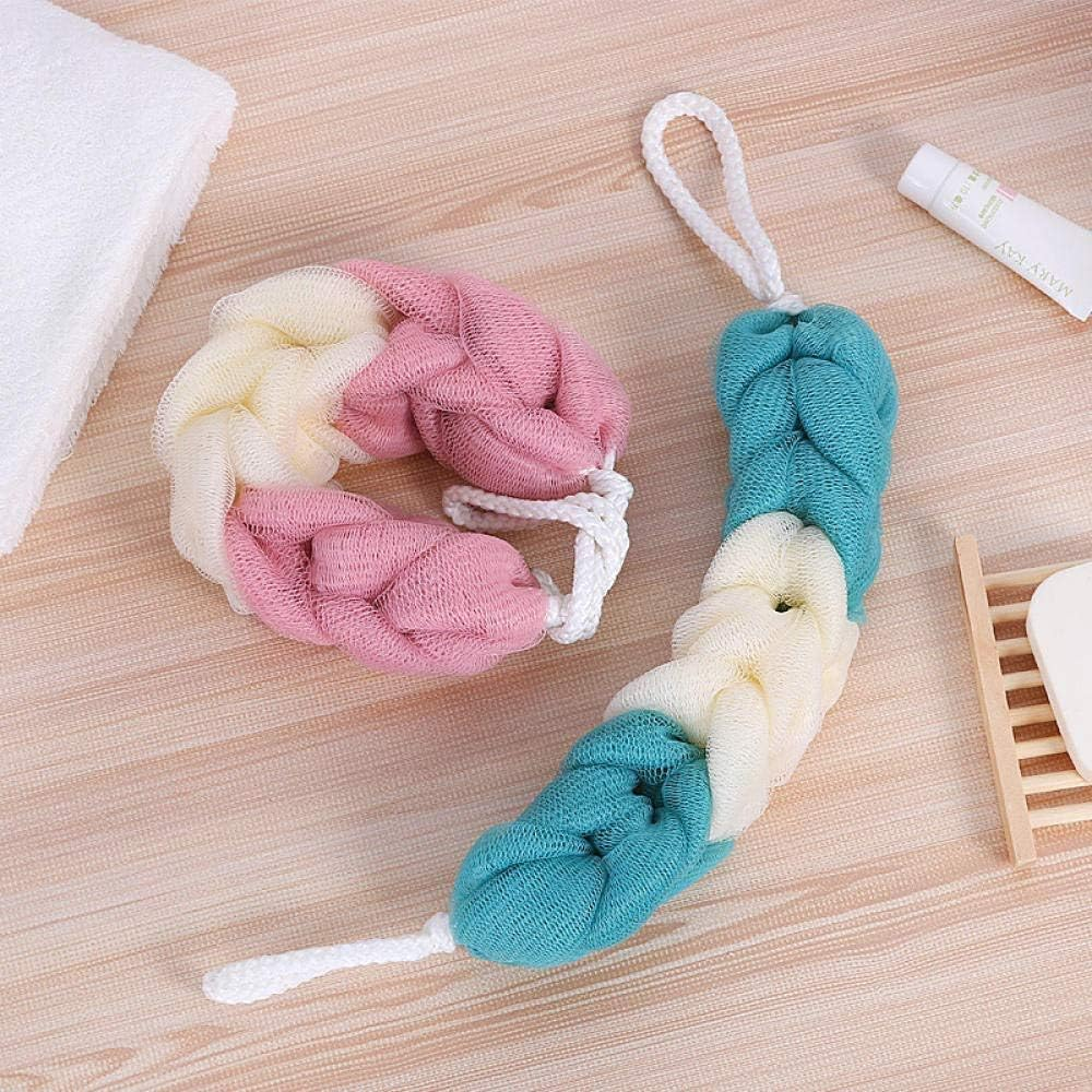 Body Brush Massage Brush 3Pcs Scrubber Bath Shower Mesh Sponge Exfoliating Body Scrub Stretch Braided Loofah with Rope Handles Long Sponge Shower Wash Brush