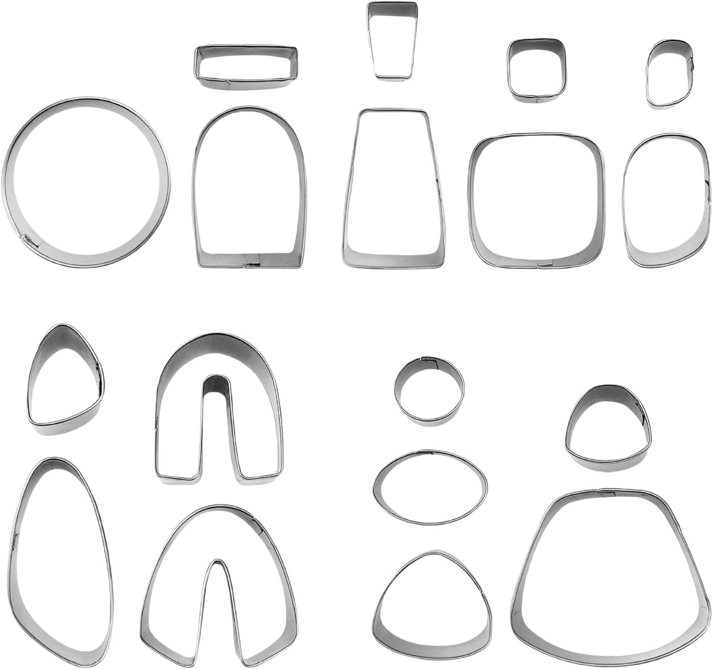 18X Polymer Clay Metal Mini Shapes Cutter Geometric Patterns for DIY Cookie Earring Biscuit Jewelry image number 2