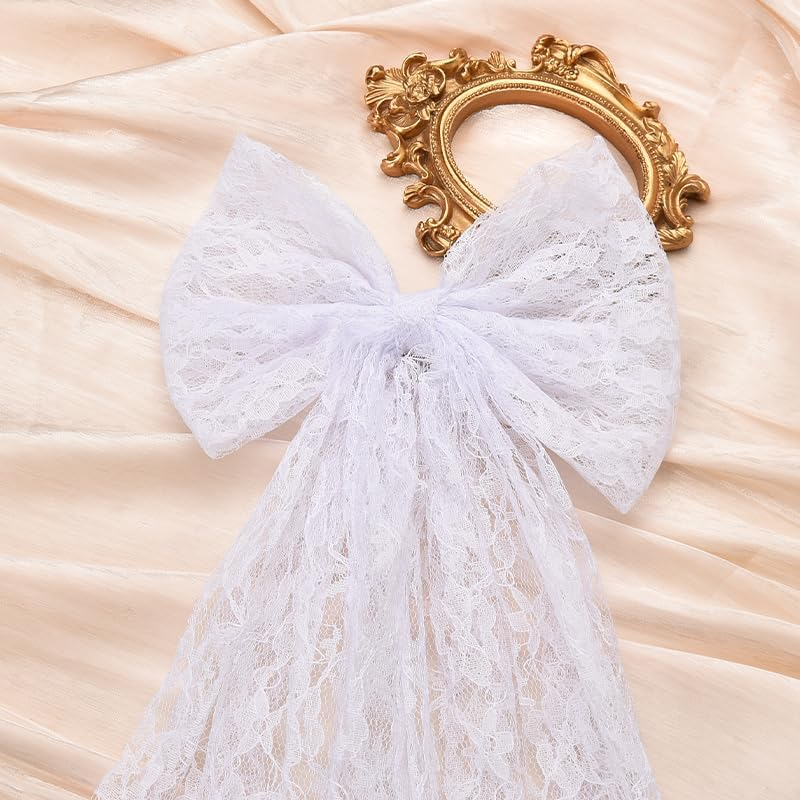 Veils for Women Wedding Bow Hair Clips White Bridal Veil Bachelorette Party Wedding Veils for Brides Bridesmaid Hair Bow Accessories for Women Bride to Be Bridal Shower Gifts image number 4