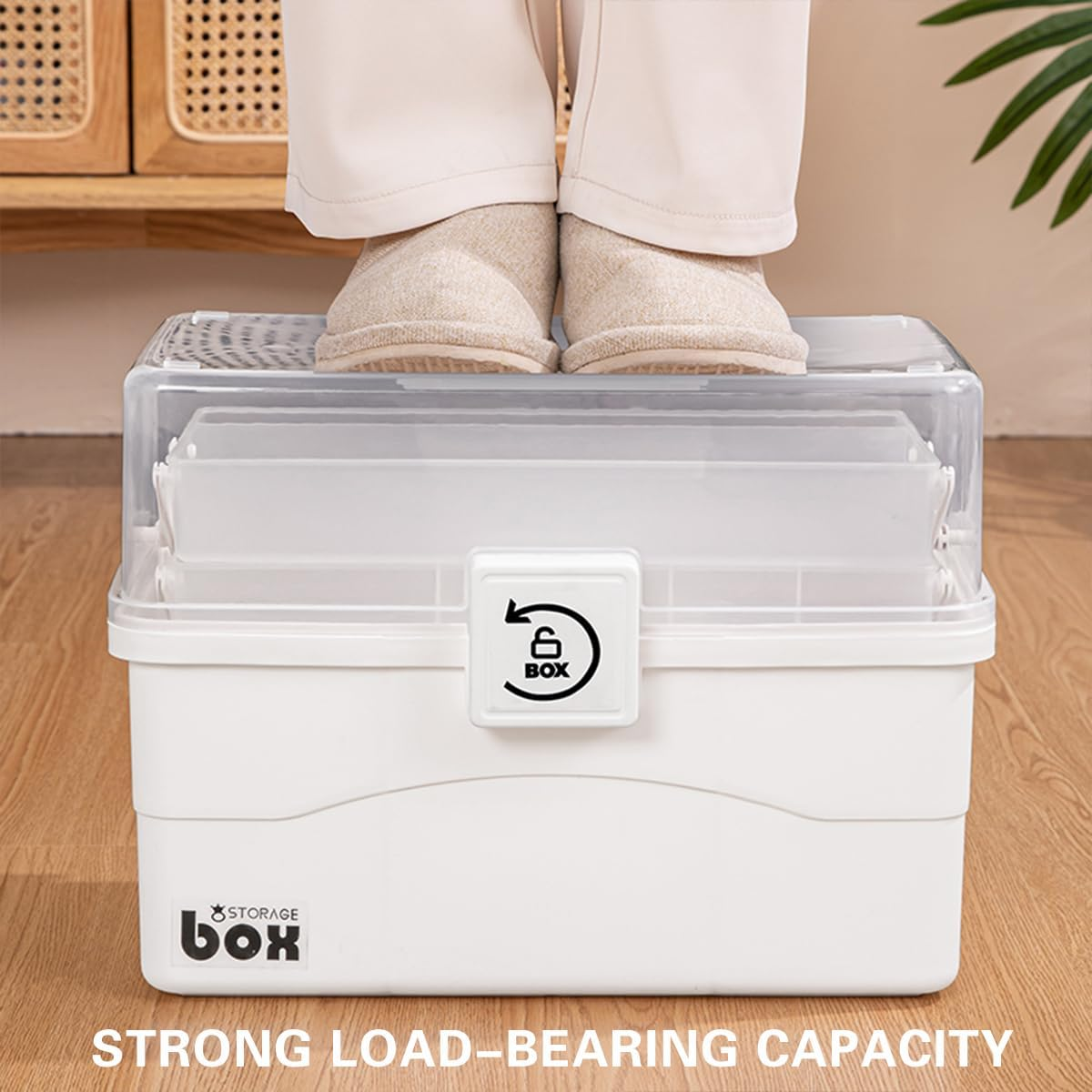 AIMALL Medicine Box, Household First Aid Storage, Large/Extra Large Sizes (11&times;6.4&times;6.1In/12.5&times;7&times;8.2In), Expandable, Transparent Lid, Compact Medication Organizer image number 4