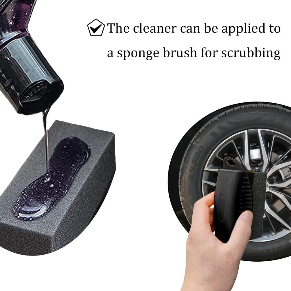 2 Pcs Tire Shine Applicators, Reusable Tire Dressing Applicator Pads with Ergonomic Rectangular Case, Auto Detailing Wheel Cleaner Tire Sponge Brush for Car Cleaning Supplies (Black) image number 4