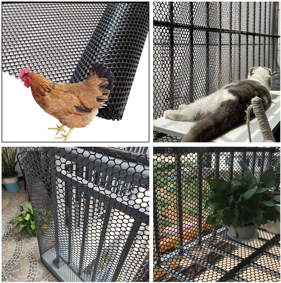 Plastic Chicken Wire Fence Mesh,Plastic Wire Mesh Fence Roll,40 X 300Cm,Plastic Wire Mesh Fence,For Garden Net, Poultry Fencing, Chicken Wire Frame,Animal Cage Fence,Floral Netting (Black) image number 2