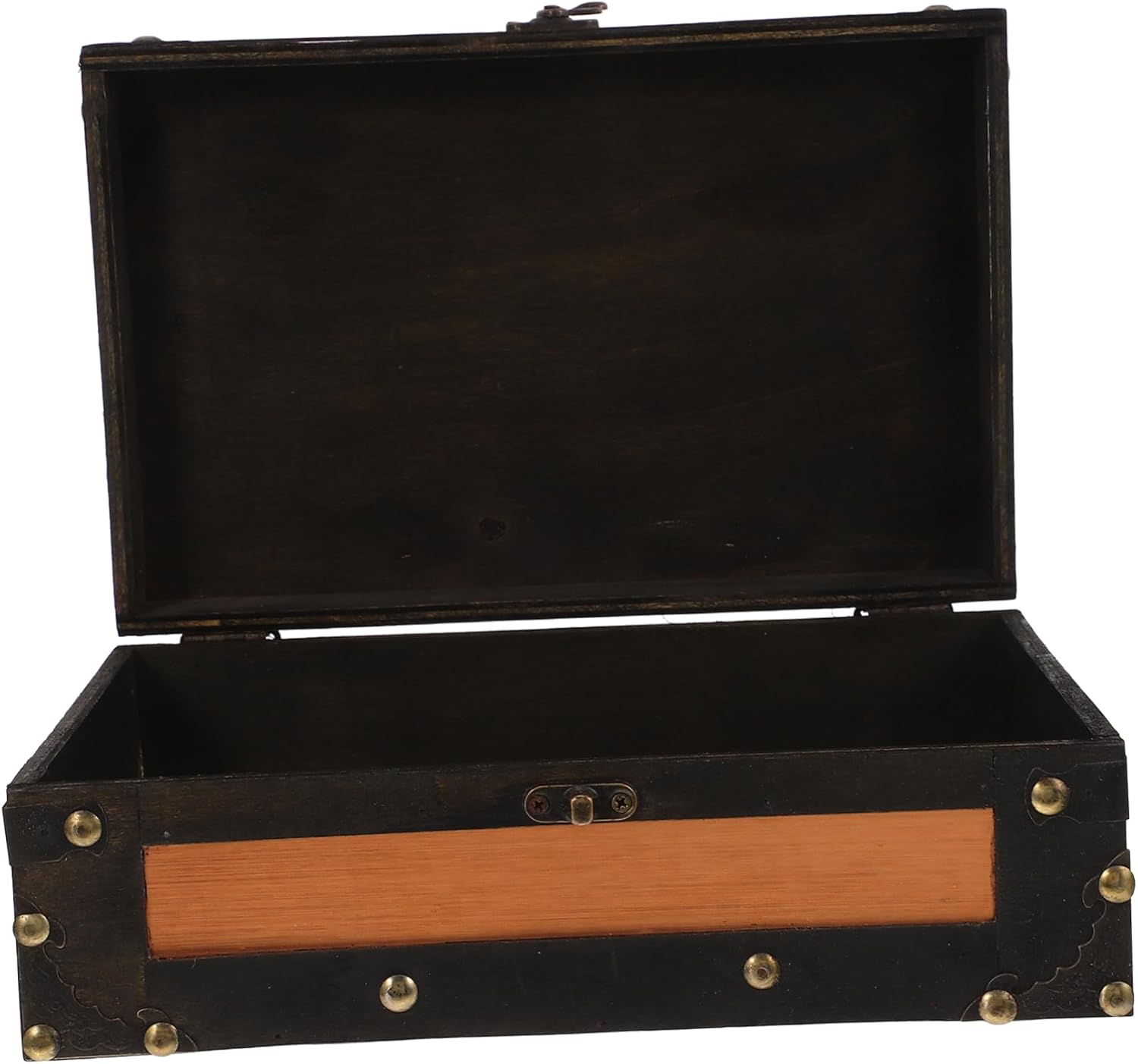 HOMSFOU Antique Storage Box Vintage Wooden Keepsake Trunk Multi Functional Organizer Lockable Card Box for Fathers Day