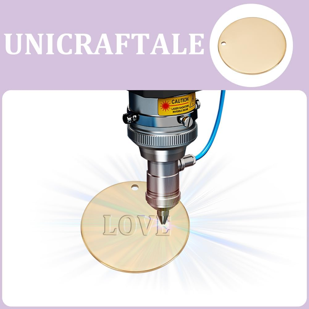 UNICRAFTALE 30Pcs 5 Colours round Metal Laser Engraving Blanks Dog Tags 25 Mm Stainless Steel Pendant Smooth Empty Tags Metal Charms for Jewellery Key Pet Dog Tags Making and Crafts image number 4