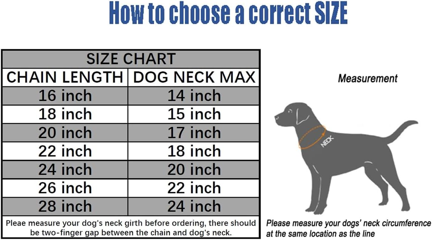 SGODA Chain Dog Training Choke Collar, 24 In, 3.5 Mm image number 2