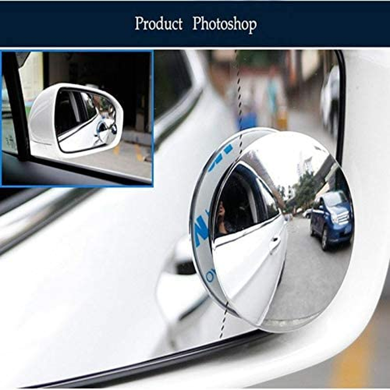 EZONEDEAL Blind Spot Mirror, 2" Adjustable round HD Convex Lens Frameless 360&deg; Rotatable Rear View Wide Angle Sick-On Rust Resistant for All Cars SUV & Trucks - 2 Pack image number 3