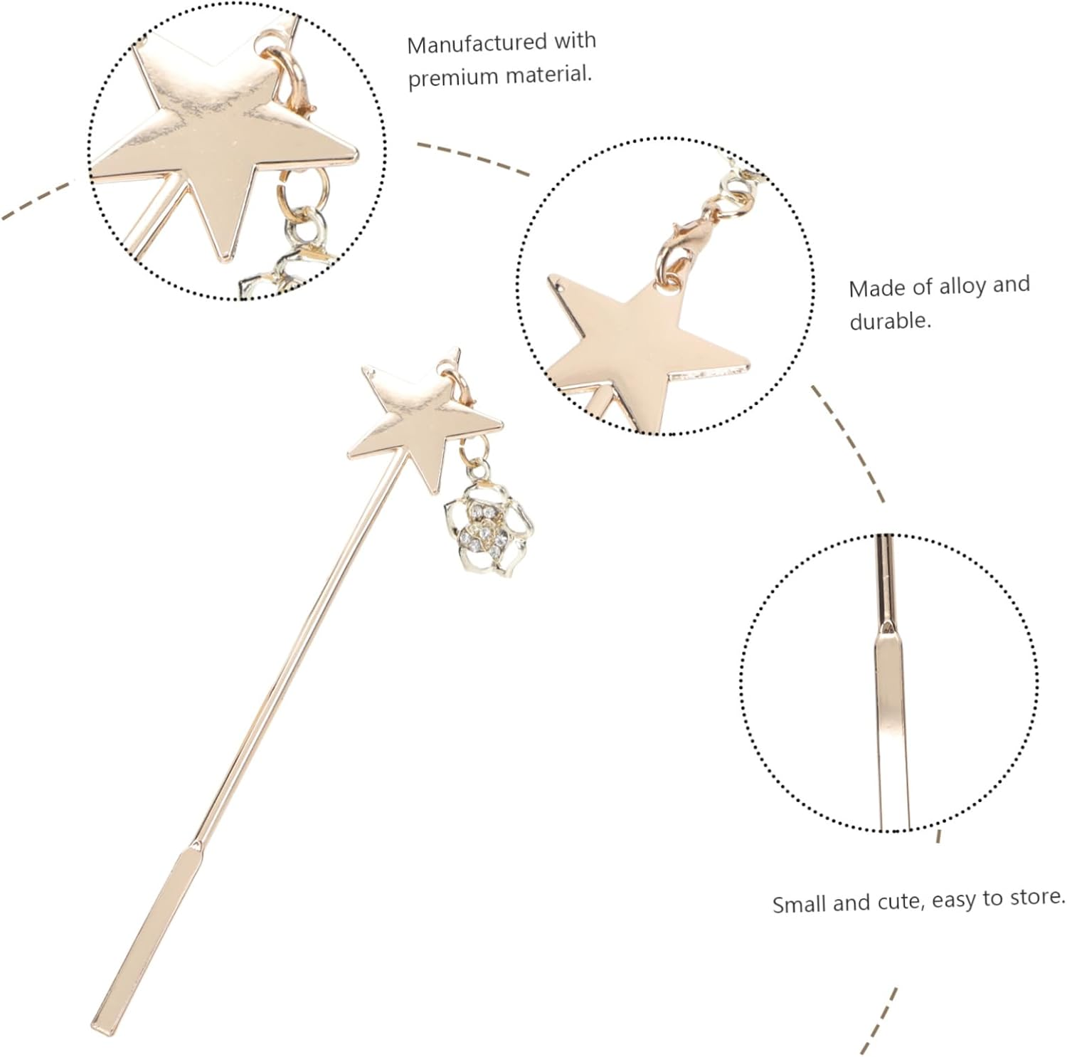 AUTSUPPL Creative Rose Pendant Nail Glue Stirring Stick Practical Metal Gel Mixing Rod for Salon and Home Manicure Use and Safe Accessory image number 4