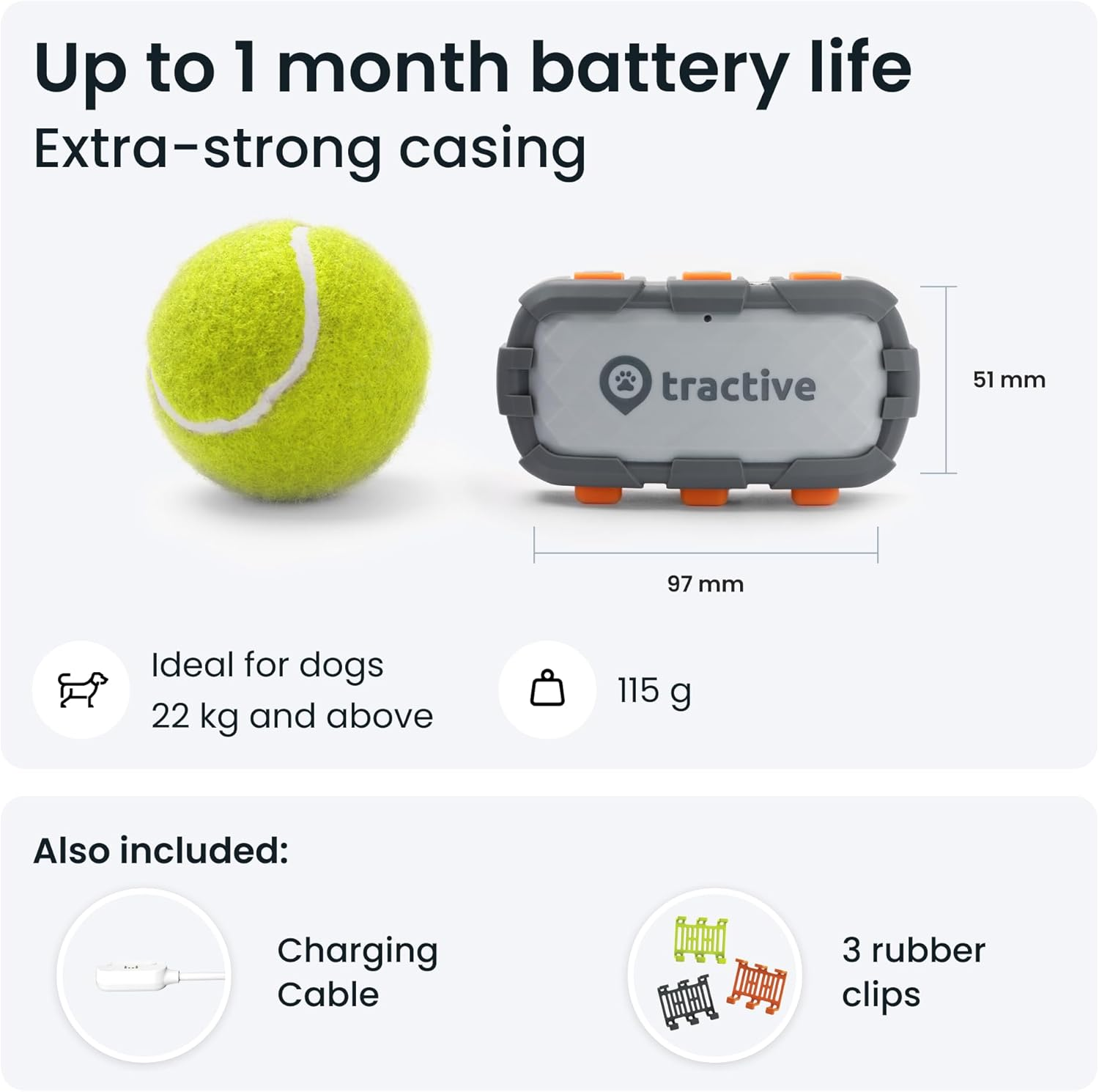 Tractive Smart Dog Tracker XL Adventure | 1 Month Battery | Real-Time GPS Tracking | Escape & Health Alerts | Vitals Monitoring | Market Leader image number 1