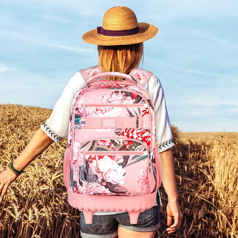 ZLYERT Rolling Backpack for Women Men, Roller Bookbag on Wheels for Girls Boy, Travel Wheel Backpack for Adults image number 5