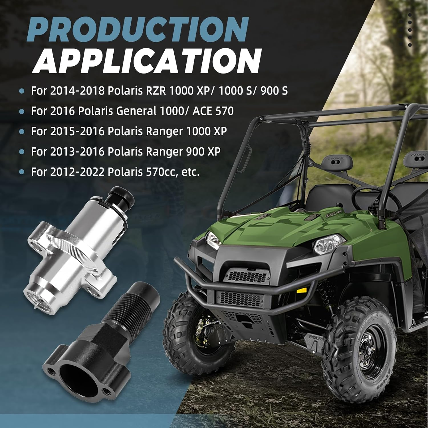 Automatic Cam Chain Tensioner Fits for Polaris Ranger 900 XP/1000 Xp/General 1000/ACE 570/RZR 1000 XP/1000 S/900 S/570Cc, 2012-2022 image number 2