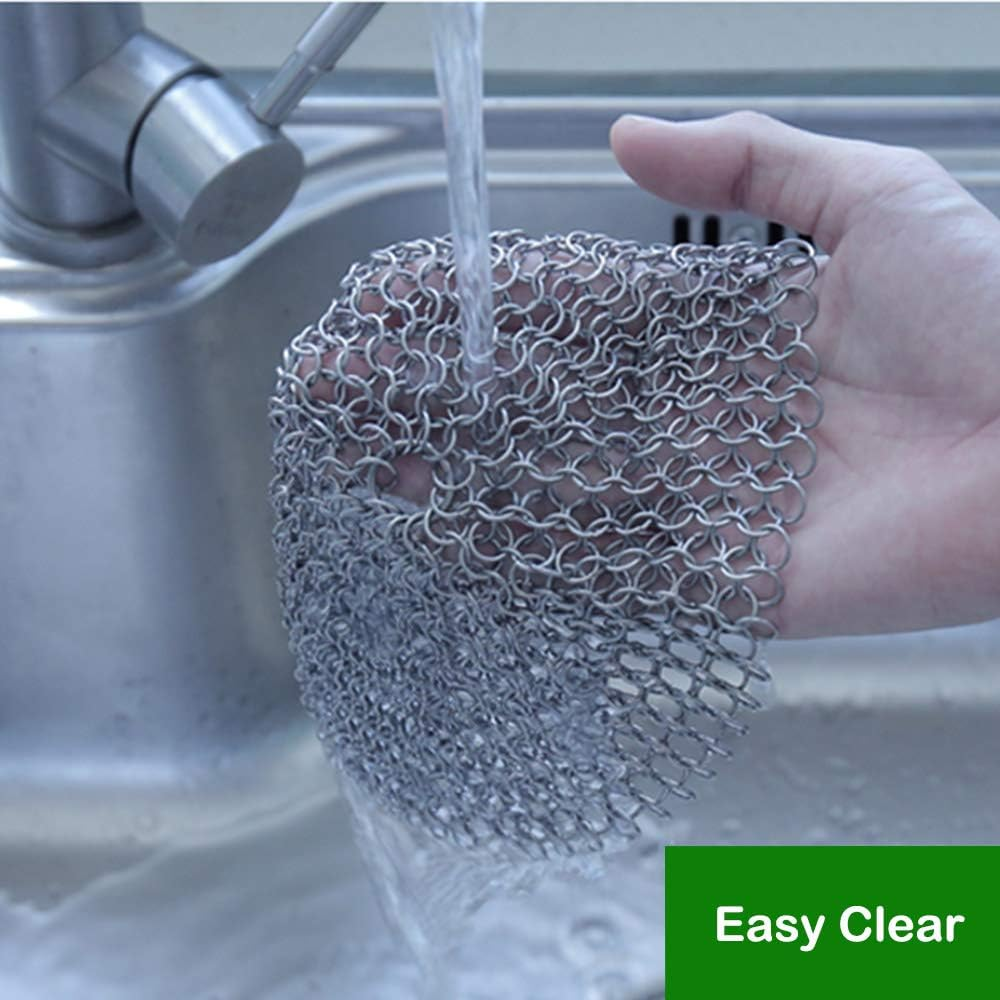 Stainless Steel Ring Cleaner, Scourer, Chain Scrubber, Cleaning Scraper for Dutch Oven Grill, 14.5 Cm X 11.5 Cm image number 3