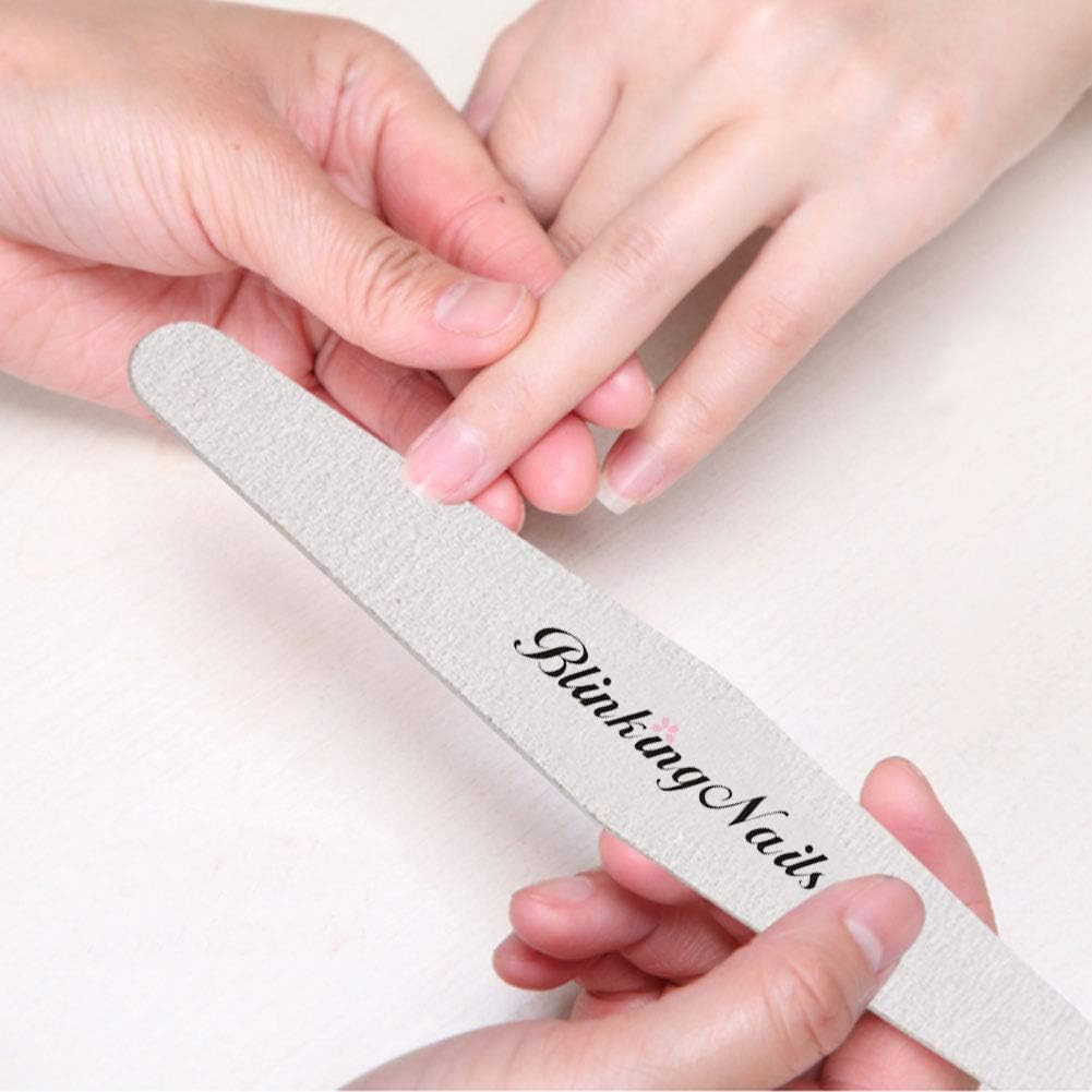 Nail Files and Buffers 100/180 Grit Professional Nail Files for Natural Nails,Double Sides Washable Block Disposable Nail Files for Acrylic Nails-10Pcs/Pack image number 1