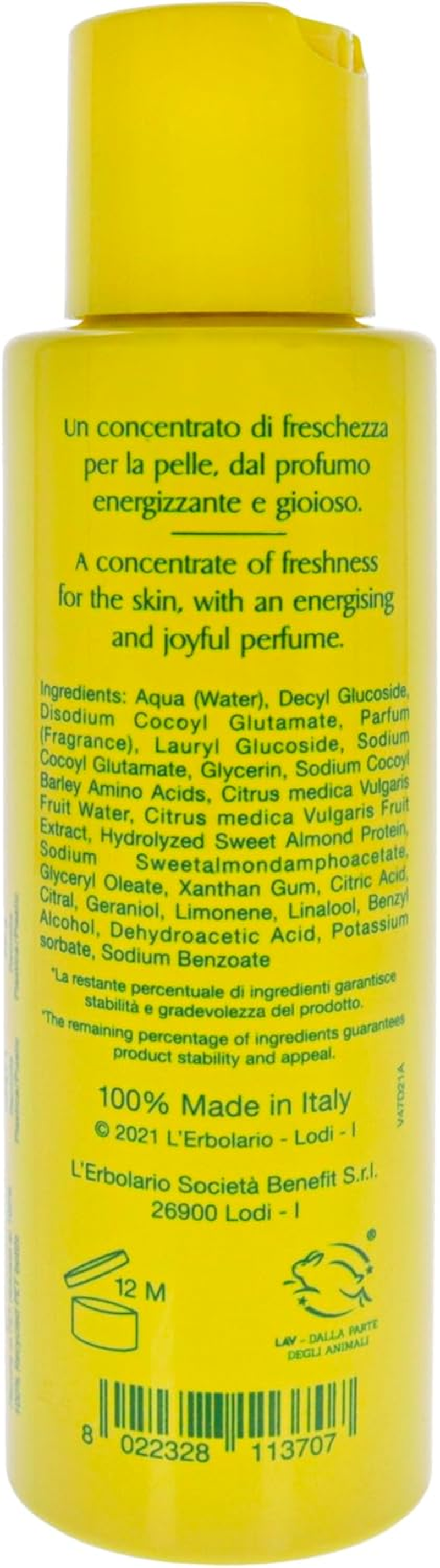 Refreshing Shower Gel - Calabrian Citron by Lerbolario for Unisex - 3.3 Oz Shower Gel image number 1