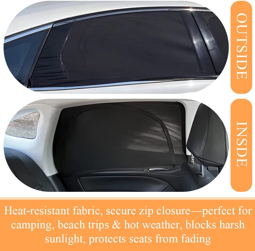 4PCS Car Window Shades, Reathable Mesh Sunshades, Stretchy Mesh Car Window Shade, Front Rear Window Cover Screen, Car Window Sunshades for Privacy Protection image number 1