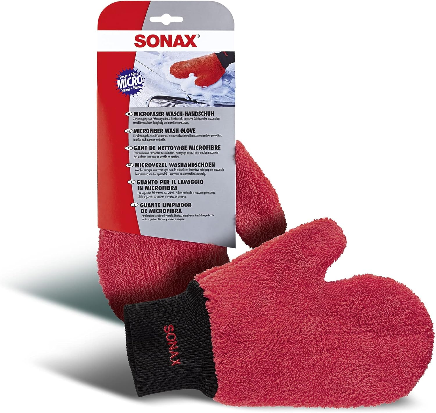 Sonax Microfibre Wash Glove (1 Piece) - Practical Car Wash Glove for the Gentle and Thorough Cleaning of Vehicle External Areas. Durable and Machine Washable | Item No. 04282000 image number 1