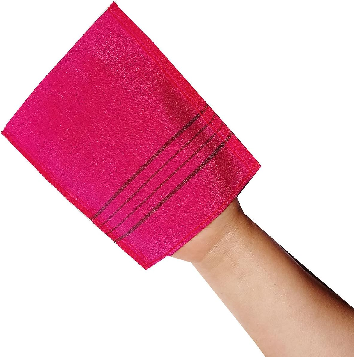 Italy Towel the Original Korean Exfoliating Mitt Body Scrub Green & Red (4 Pack) - Red image number 3