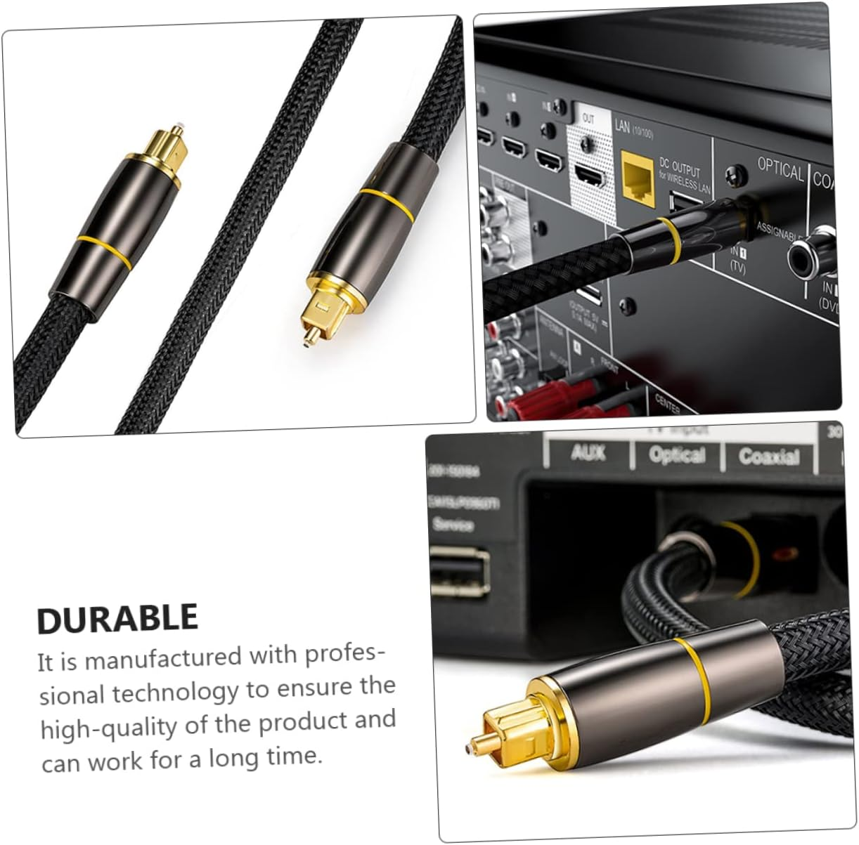 MERRYHAPY Optical Audio Cable Male to Male Replacement Cord for Sound Bar Ensuring and Stable Audio Output Soft and Flexible Design for Home Theatre and Tv Use image number 3