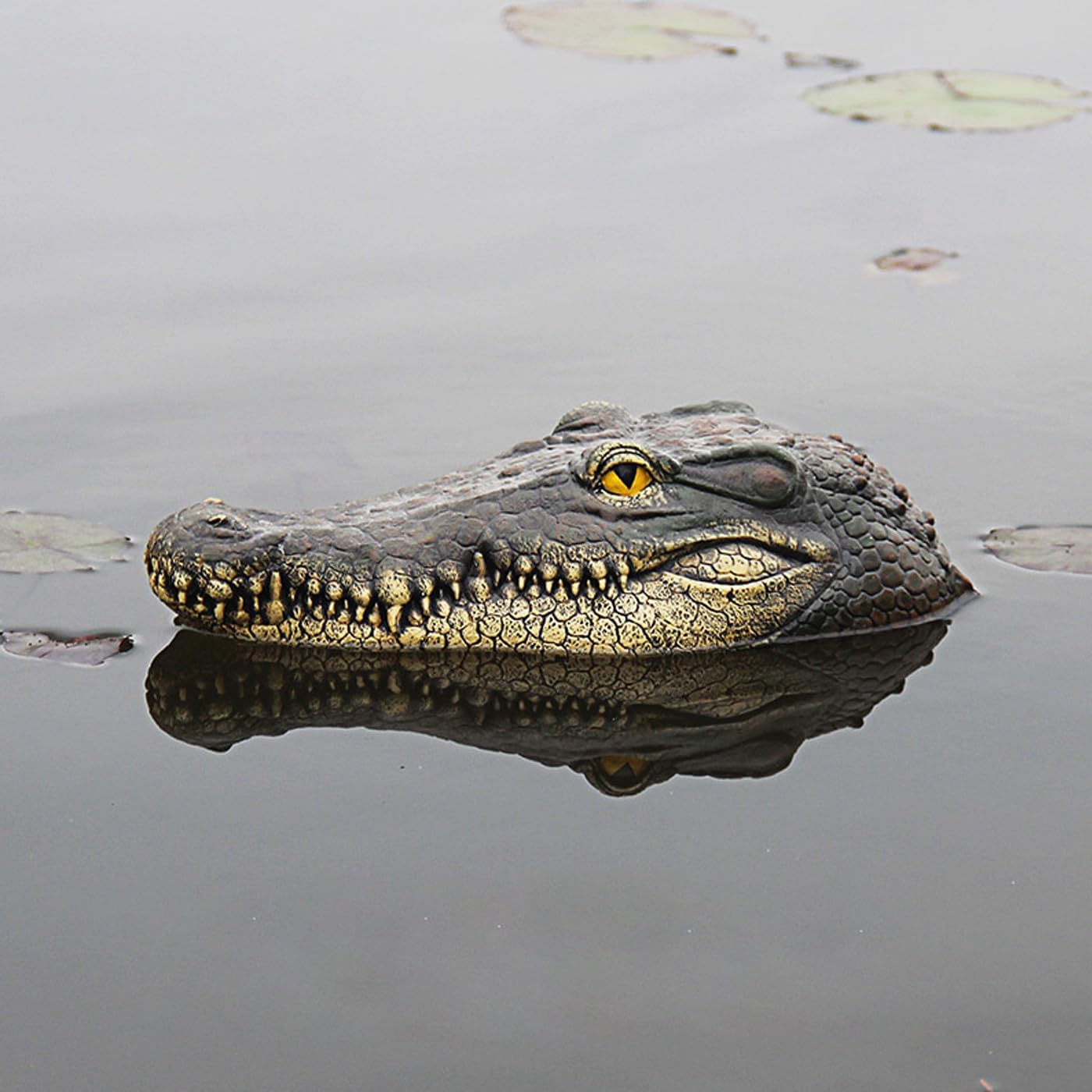 Floating Alligator Decoy for Pool - Crocodile Head Float Used as Duck, Egret, and Pond Bird Deterrent image number 2