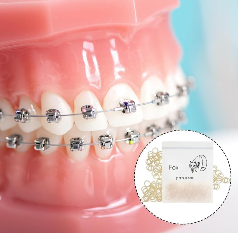 Orthodontic Elastic Rubber Bands, 200PCS 1/4" Orthodontic Rubber Band for Crooked Teeth, Tooth Gaps, Hairbands, Braids (Fox, 3.5 Oz) image number 5