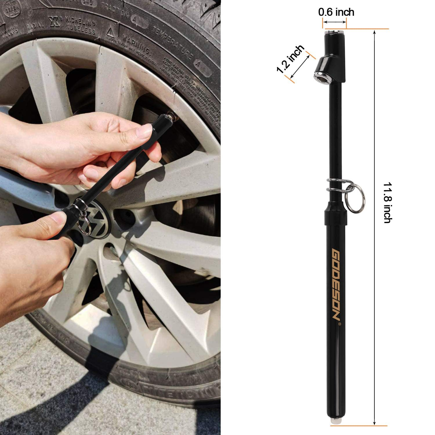 GODESON Dual Head Tire Pressure Gauge, Heavy Duty Pencil Tire Gauge Range 10-150Psi,Dual Head Truck Pen Air Pressure Gauge (Pack of 2) image number 1