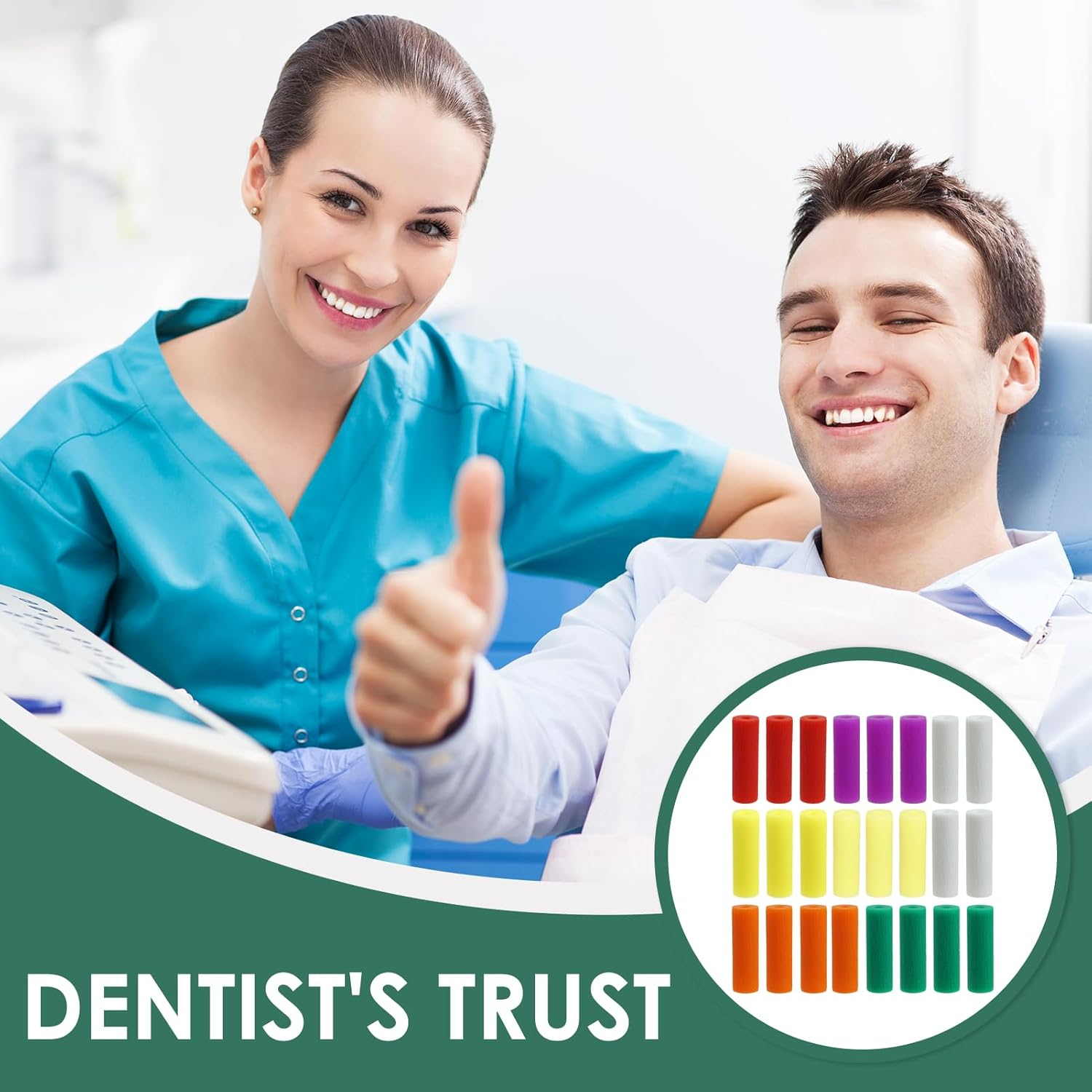 24 Pcs Silicone Orthodontic Chew Stick, Hollow Aligner Tray Seater, Multi Color Aligner Chewies - Aligners Retainers Braces Orthodontic Seating Correction Accessories image number 3