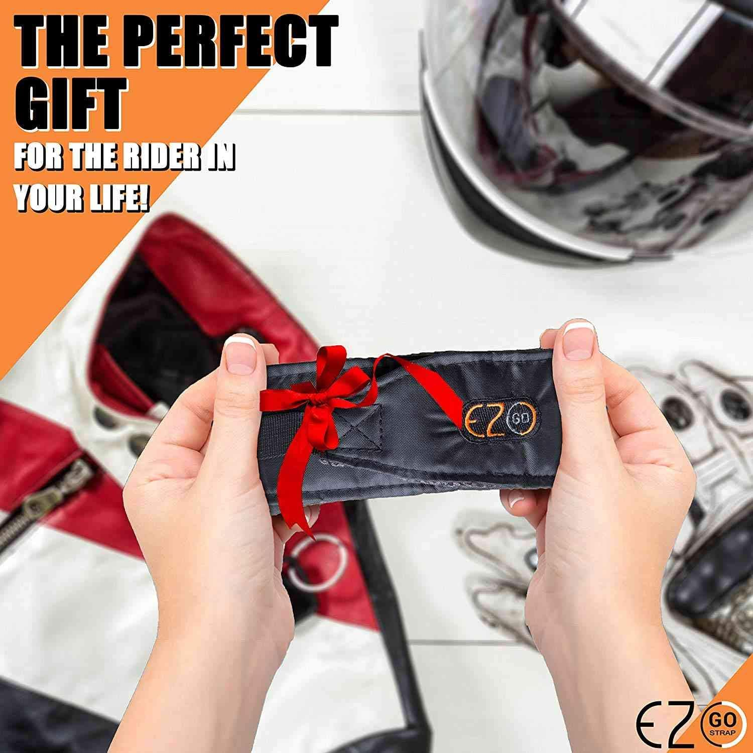 EZ GO Motorcycle Helmet Carrier - Must-Have Motorcycle Accessory, Hands-Free Way to Carry Helmet, Biker Carrying Durable Strap - Black Strap image number 2