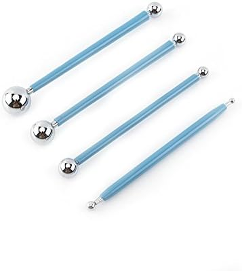Stainless Steel Ball Stylus Cake Decorating Molding Clay Modeling Tool Kit Pottery Sculpting Smooth Tools, 4Pcs image number 1
