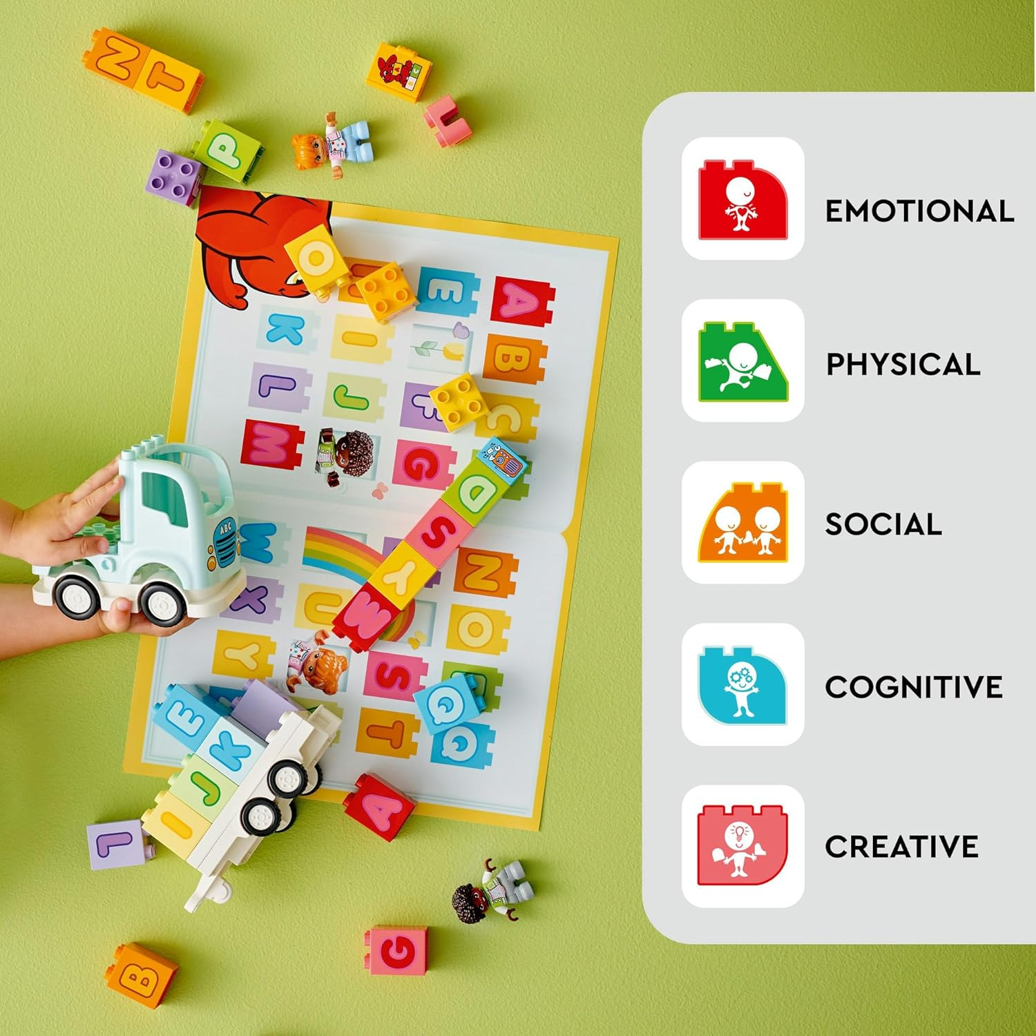 LEGO DUPLO Town Alphabet Truck Toy, Toddler Learning Toy for 2 plus Year Old Boys & Girls, Vehicle Construction Set with ABC Bricks and 2 Figures, Educational Kids' & Baby Toy 10421 image number 5