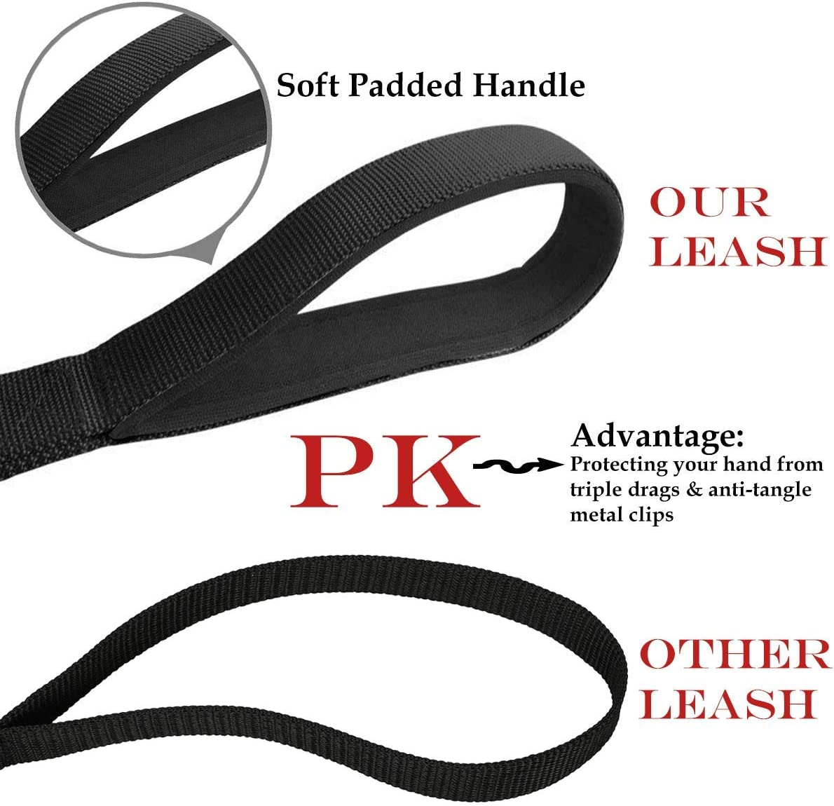 ASOCEA 3 in 1 Dog Leash Coupler Adjustable Detachable Nylon Three Way Dog Leash for One/Two/Three Dog Cats Pet image number 3