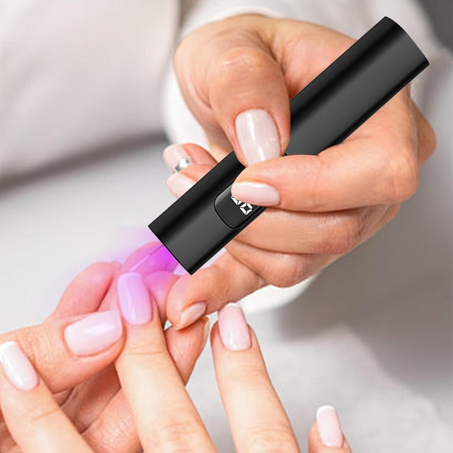 Mini UV Light for Nails - Fingernail Curing Dryer USB Charging,Portable LED UV Nail Light with 2 Timing Modes for Camping Airplane Road Trip Desk Salon Studio Home Girls Manicure image number 2