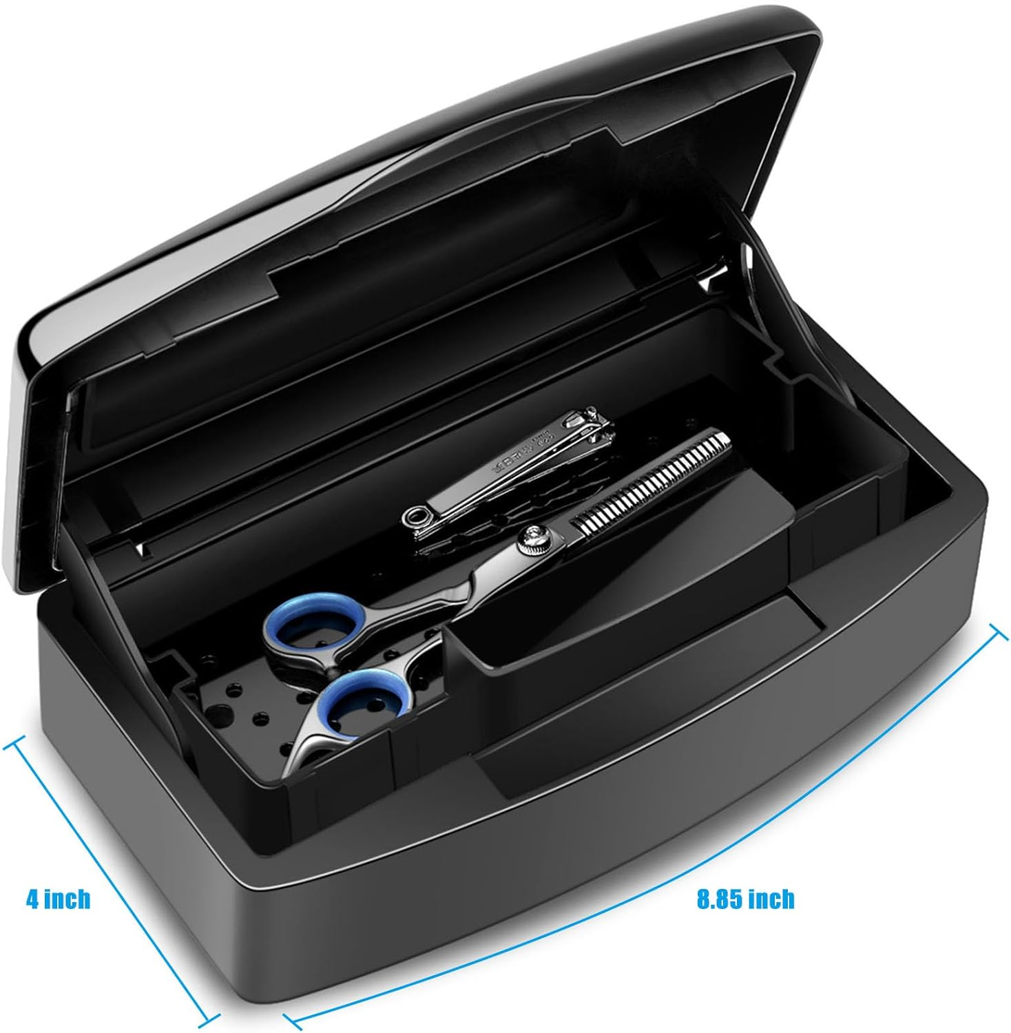 Nail Tool Sterilizer Box,Plastic Sterilizing Tray,The Disinfection Box for Nail Art Tools Is Applicable to Nail Art Tools, Tweezers, Hair Salons, Spas and Manicure Equipment-Black - Black image number 4