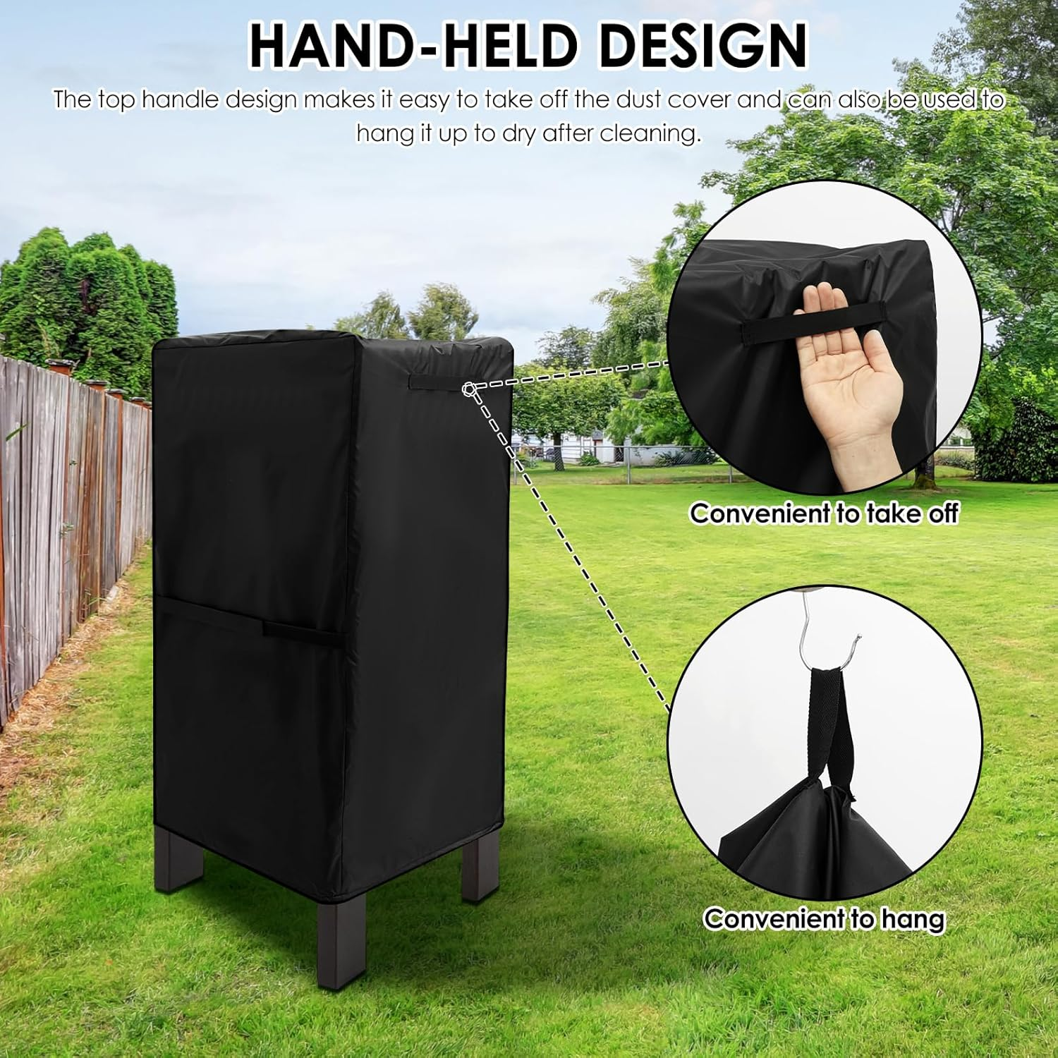 Smoker Grill Cover, Convenient Handles Waterproof Vertical Smoker BBQ Grill Cover with Handle for Outdoor Grill image number 5