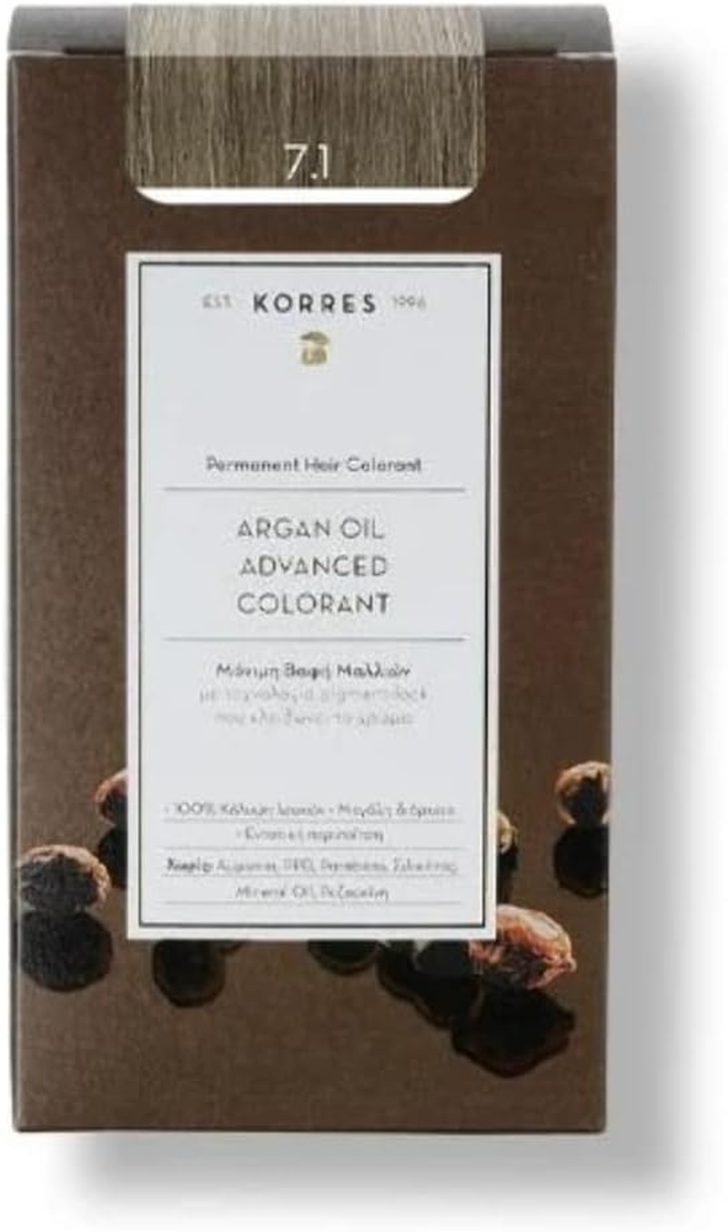 Korres Argan Oil Advanced Permanent Hair Colourant - 7.1 Ash Blonde