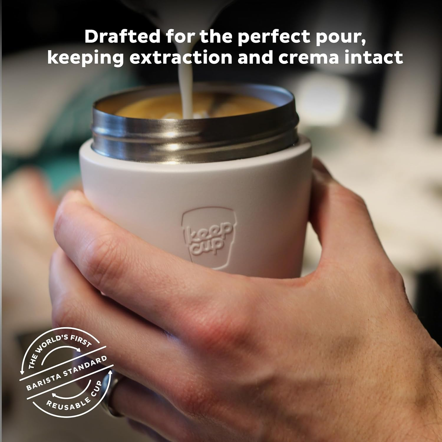 Keepcup Cup-To-Bottle Kit, 2 in 1 Reusable Water Bottle and Travel Mug, Insulated Stainless Steel Dual Opening with Leakproof Sipper Lid - 420Ml Bottle to 8Oz Cup - Nitro Gloss image number 4