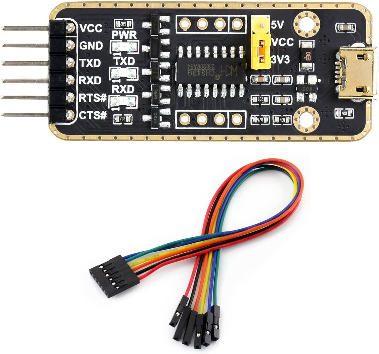 Waveshare USB to UART Communication Module High Baud Rate Transmission with Type-C Connectors Multi-Device Applicable Multi-System Compatible-Type-C Connectors