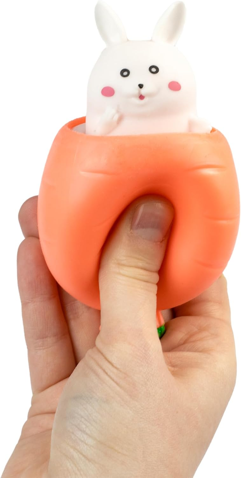 Keycraft Peek a Boo Bunny Carrot Toy, Squeeze to Reveal Hidden Bunny, Soft and Interactive Plush Toy for Kids, Engaging Sensory Play, Compact and Portable for On-The-Go Entertainment image number 2