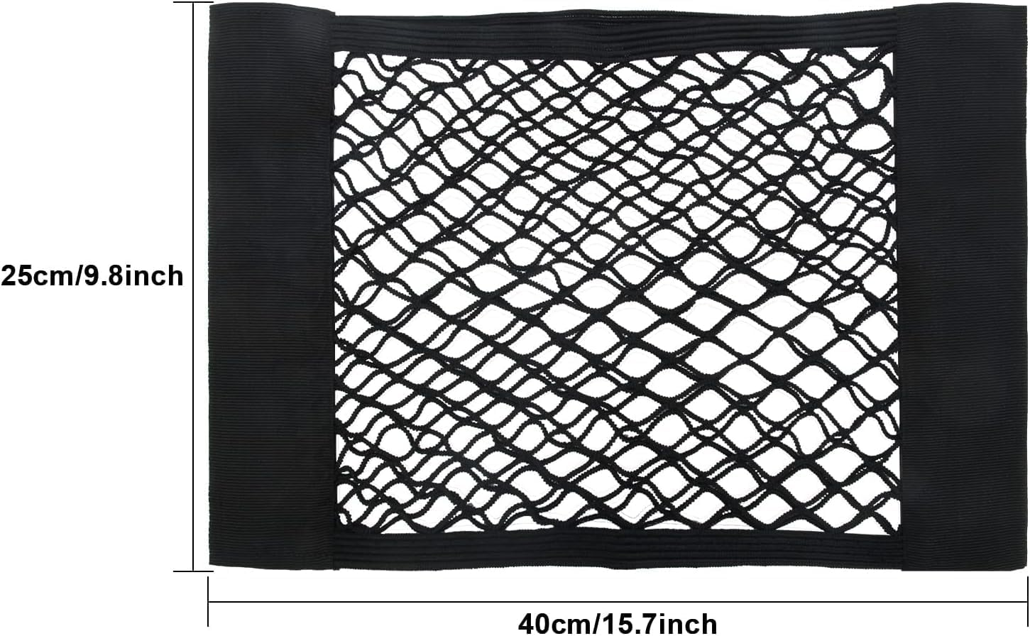 Cargo Rear Trunk Seat Net, 2Pcs Mesh Cargo Nets with Tape Stickers, Black Adhesive Car Back Rear Trunk Seat Mesh Net, Small Size - Small Size image number 4