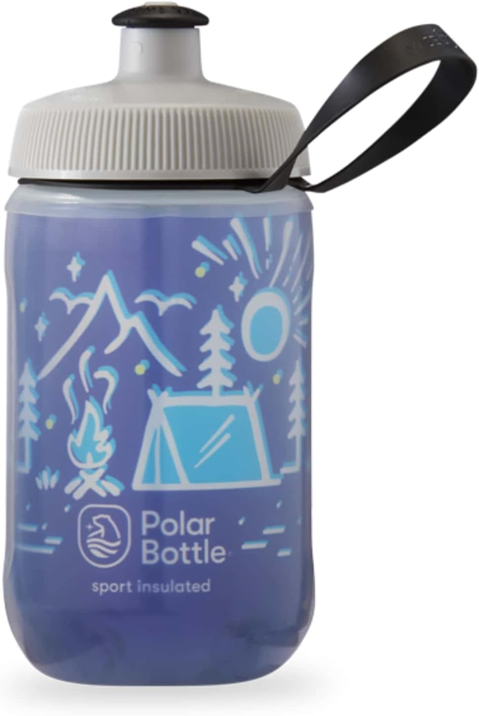 Polar Bottle Kids Insulated Water Bottle - Bpa-Free, Sport & Bike Squeeze Bottle with Handle - Blue Daybreak image number 4