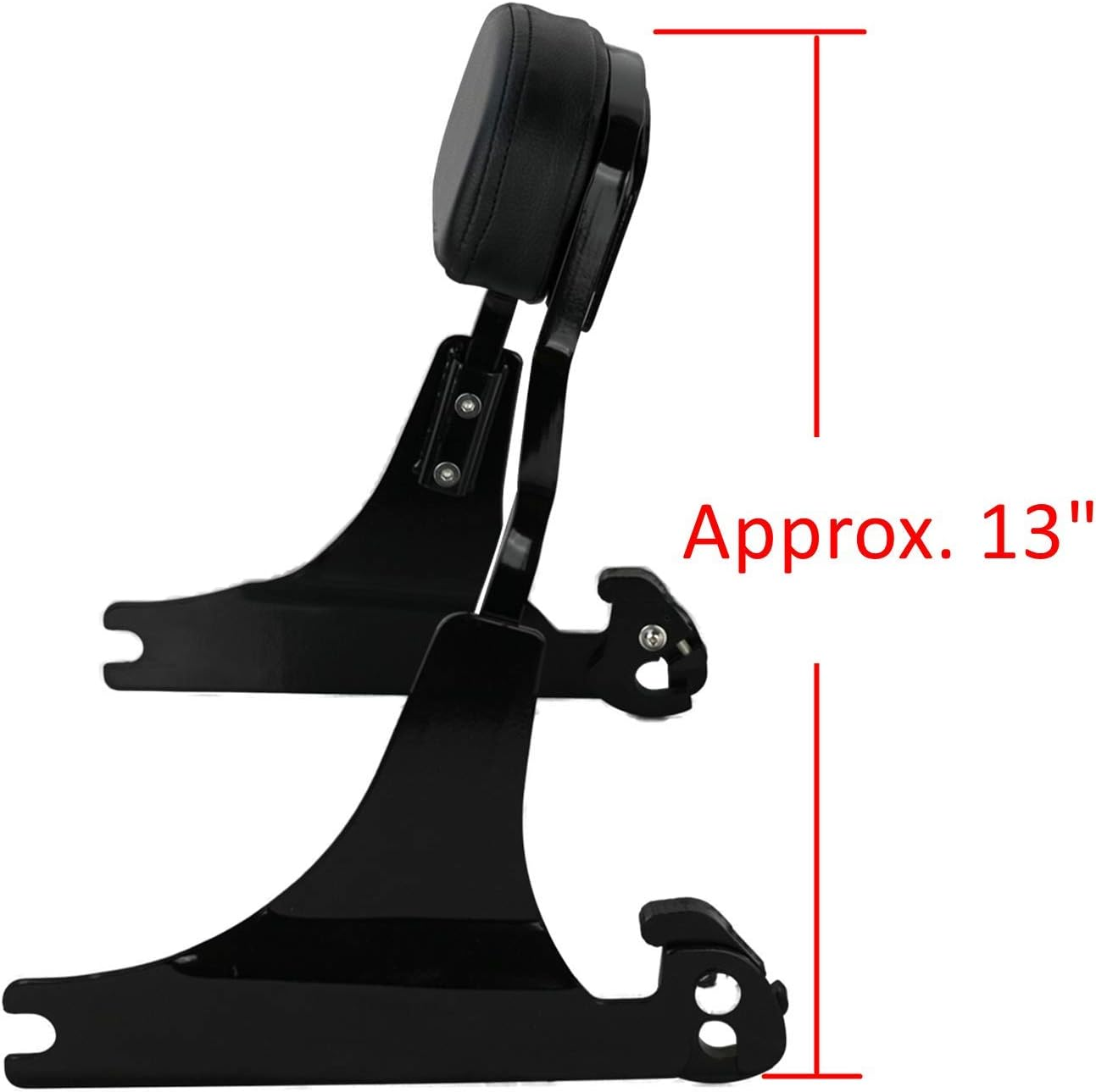 Detachable Hardware Backrest Sissy Bar Upright Passenger Backrest Pad with Docking Kit for Harley Breakout 2013-2017 FXSB, Fxse,Fxsbse（Gloss Black） - Chrome image number 4