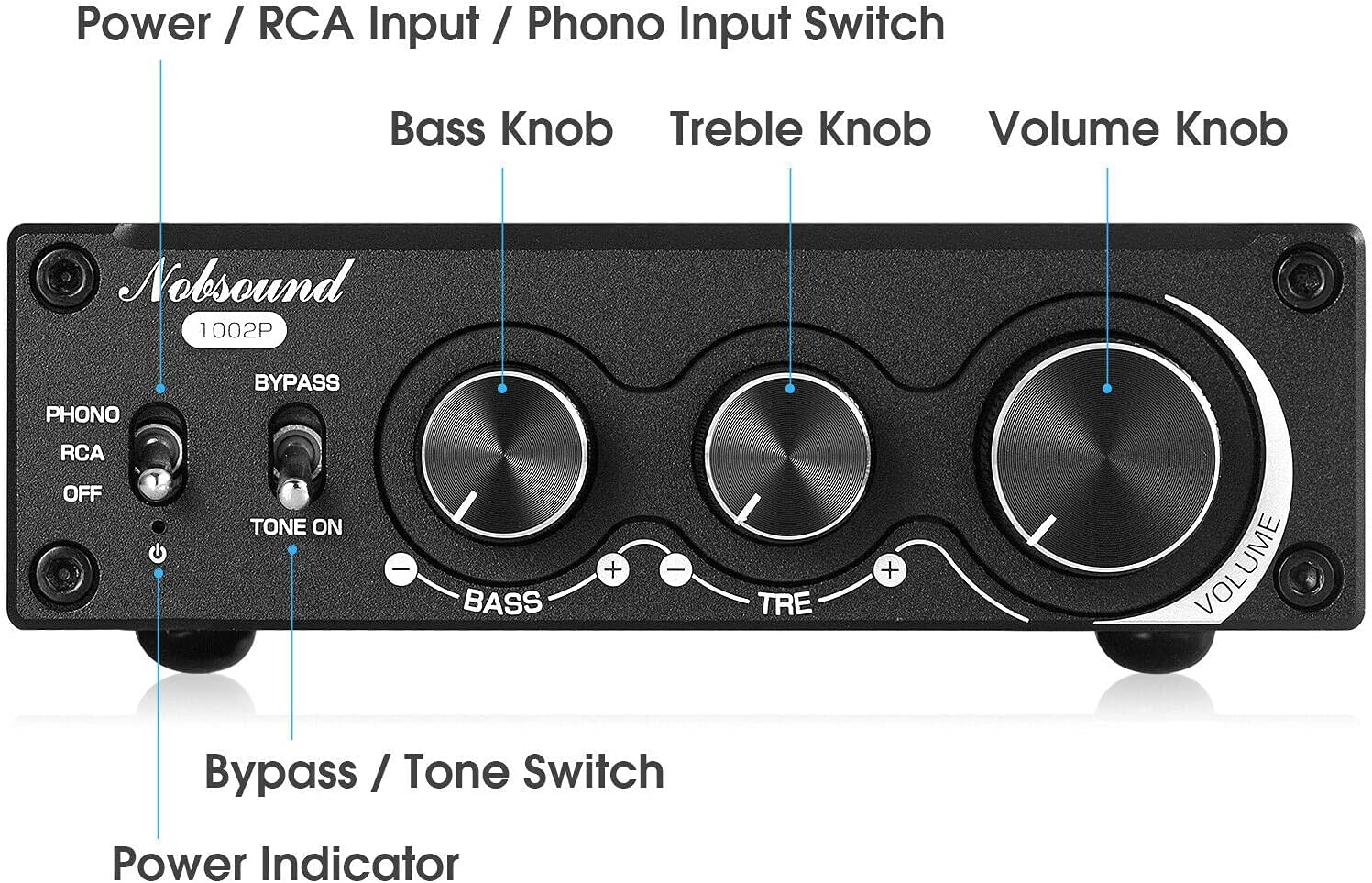 Nobsound 1002P Mini TPA3221 Stereo Digital Power Amplifier MM Phono/Home Turntable Amp 100W &times;2 image number 5
