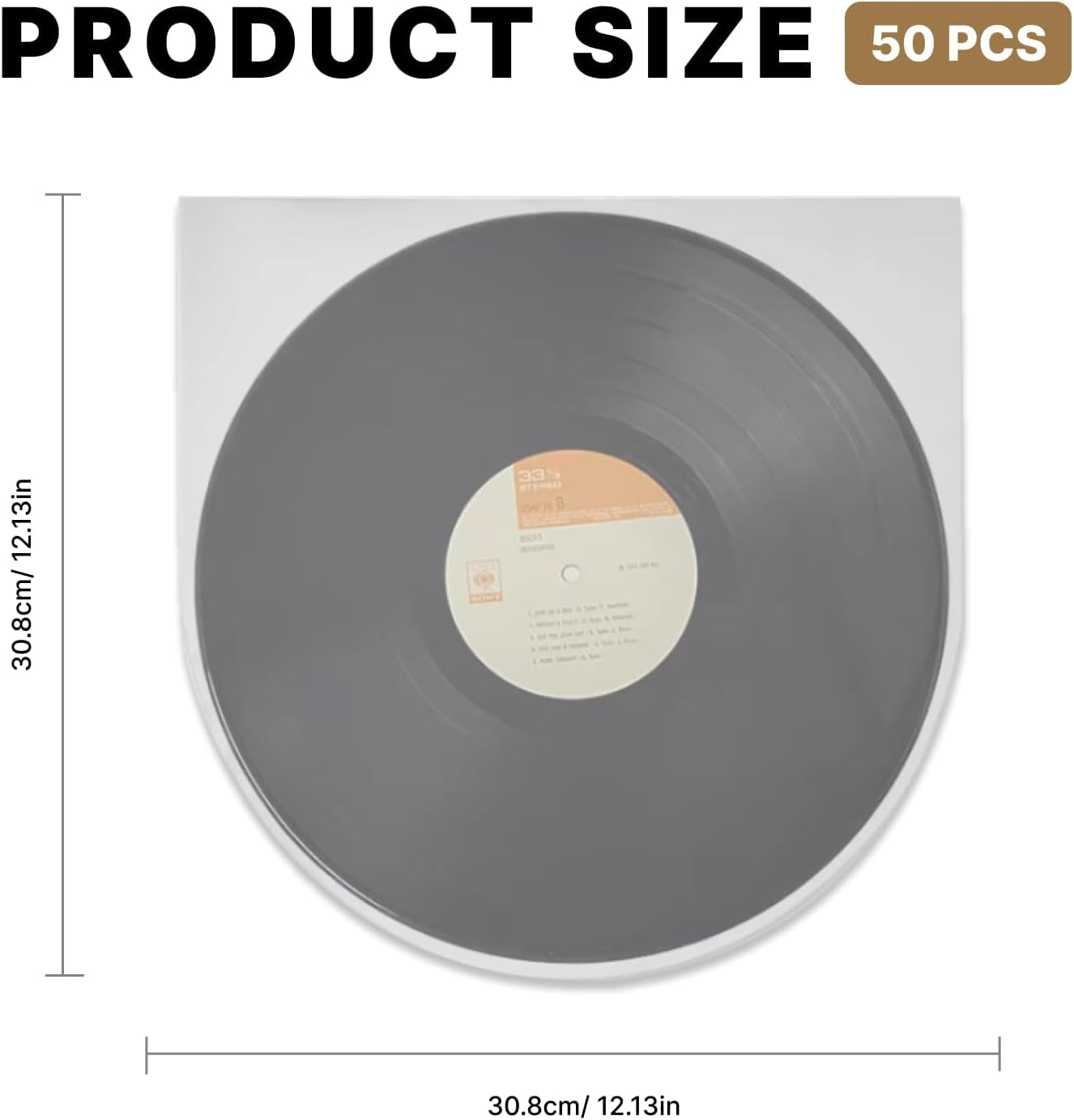 50 Pack of Anti-Static & Dust Vinyl Record Inner Sleeves, Rounded Acid-Free LP Sleeves for 12-Inch Single & Double LP Album Covers, Ultimate Protection for Your Precious Record Collection image number 3