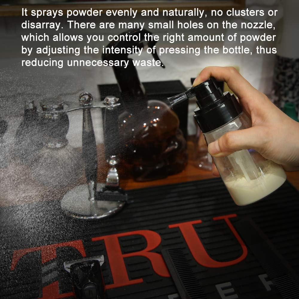 2 Pieces Barber Powder Spray Bottle, Empty Powder Travel Cosmetics Blower, Refillable Hair Fiber Applicator for Hair Salon, Home, Beauty (140Ml+140Ml) image number 1