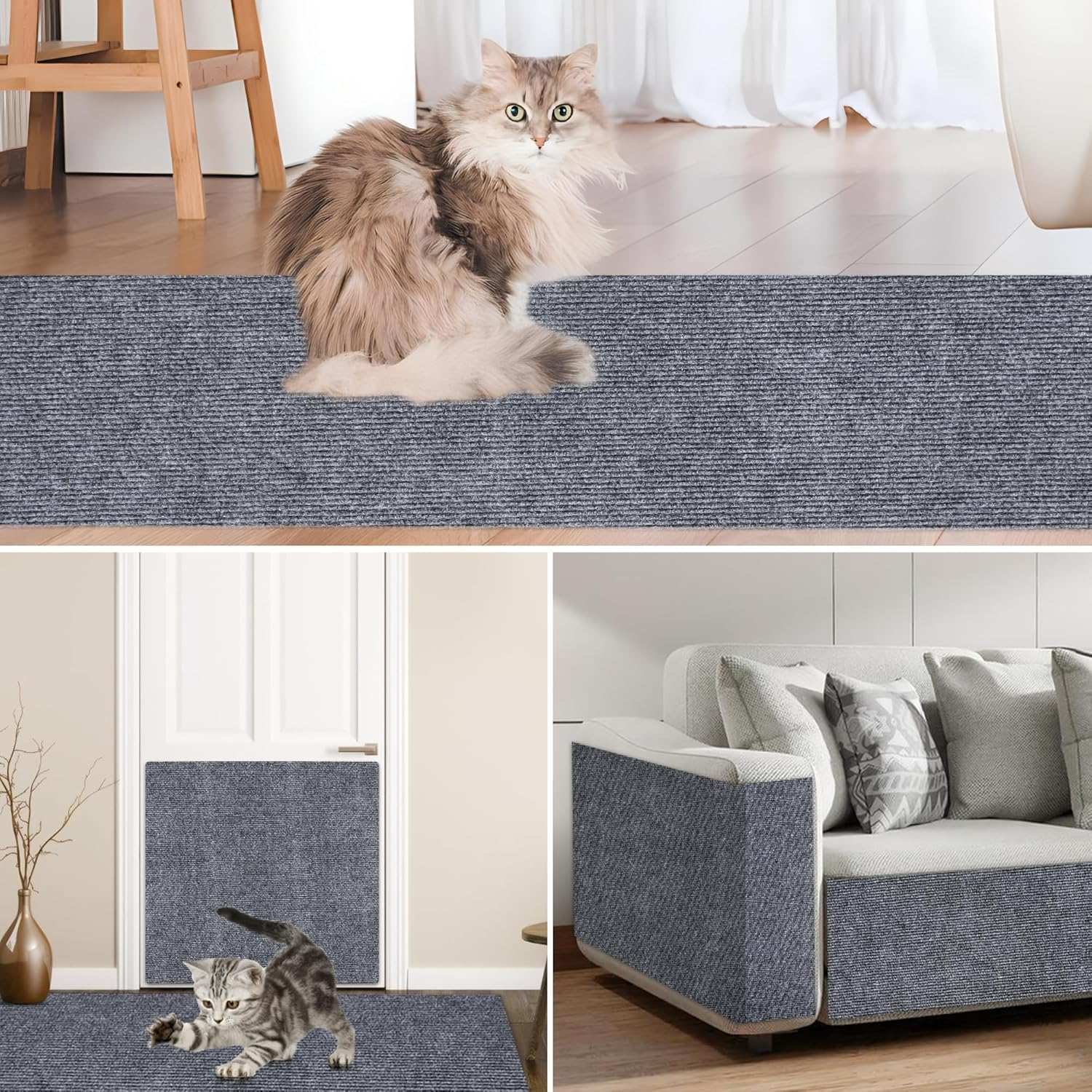 [200 Cm X 40 Cm] Scratching Mat for Cats, Climbing Cat Scratches, DIY Cut to Size, Self-Adhesive Carpet Cat Mat Underlay, Scratching Board, Cat Scratch Protection, Antiscratch for Furniture, Couch, image number 4