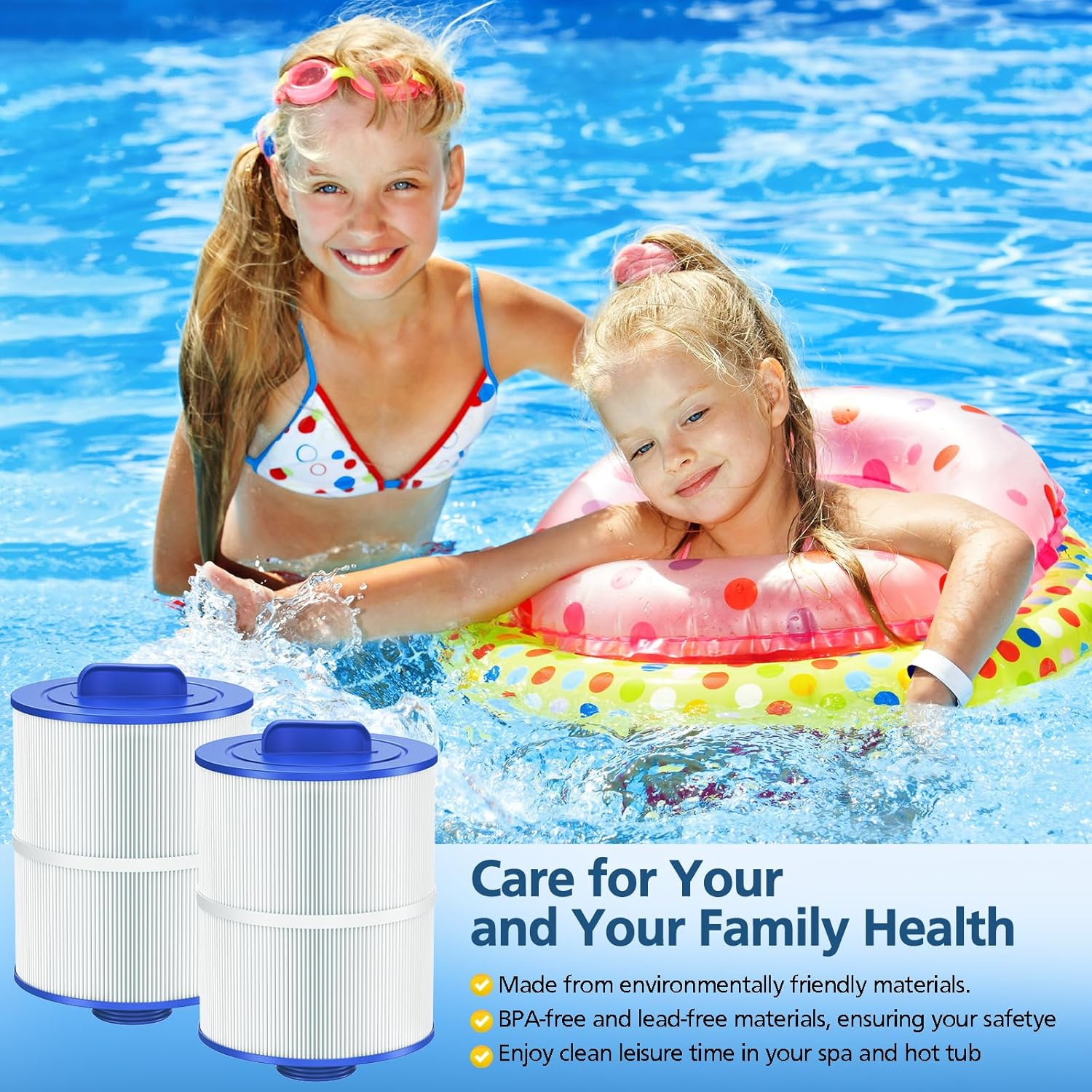 PAS50SV-F2M Hot Tub Spa Filter Cartridge, Compatible with Filbur FC-0311, Unicel 6CH-502, Master Deluxe M60506, Magnum AR50, Baleen AK-90161, Excel Filters XLS-604 Artesian Spas Filter, 2 Pack image number 6