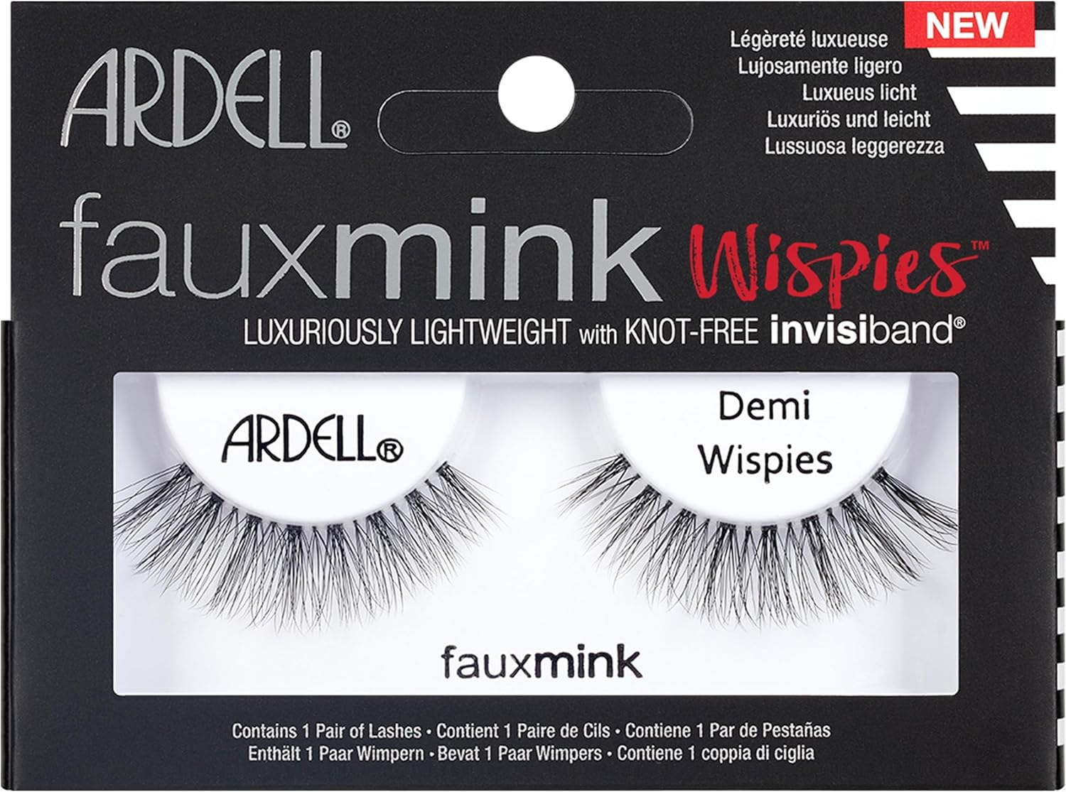 Ardell Faux Mink Wispies Lashes, Demi Black