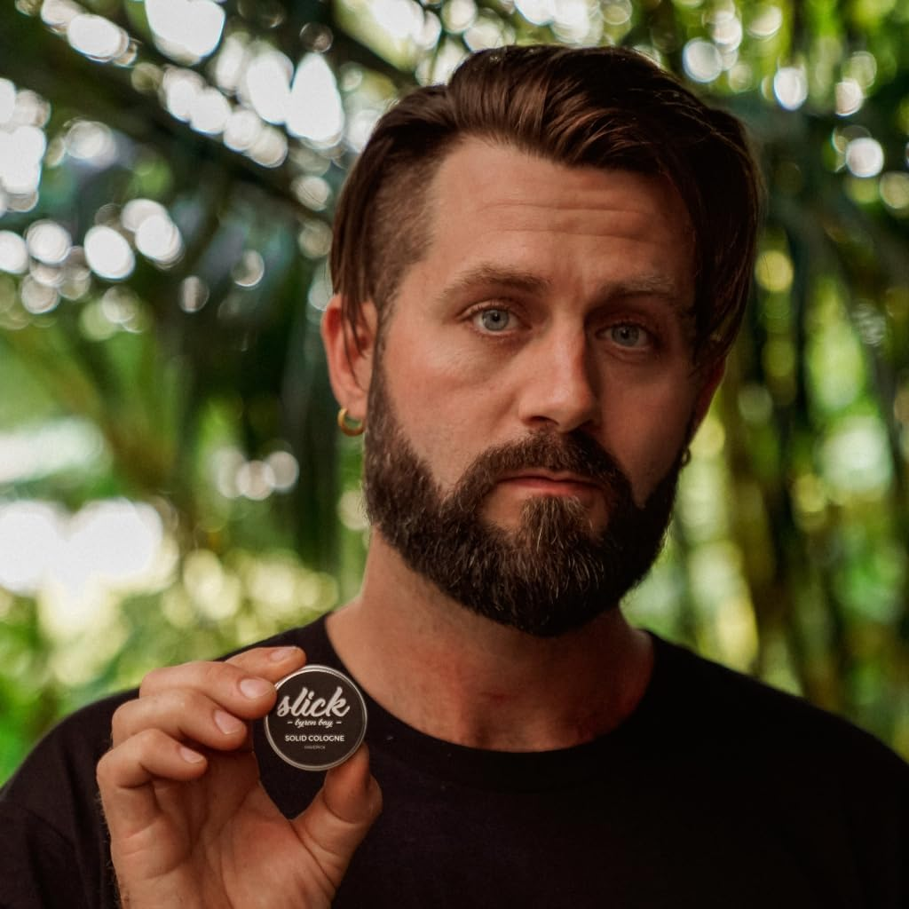 Solid Cologne 15Ml - ALL NATURAL and ORGANIC - Sustainable & Moisturing Cologne for Men and Women in Plastic-Free Recyclable Container Feat. Organic Beexwax, Organic Shea Butter, Jojoba Oil, Vitamin E & Australian Essential Oils - Made by Hand in Byron Bay (Maverick) image number 1