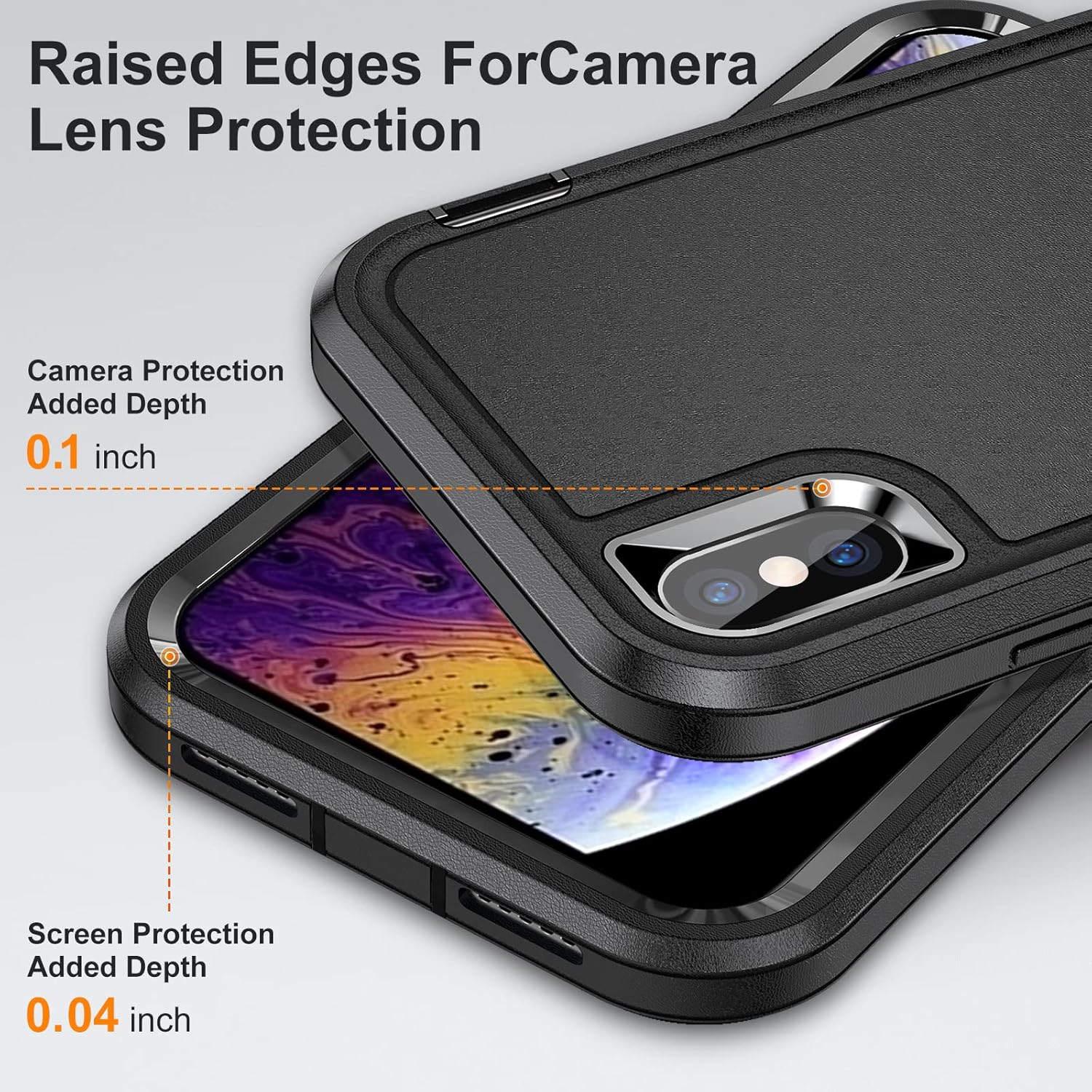 Shockproof Case for Iphone X Case with Kickstand,Military Grade Drop Protective,Heavy Duty Hard Back 3-Layer Protective Phone Cover for Iphone X (Black)