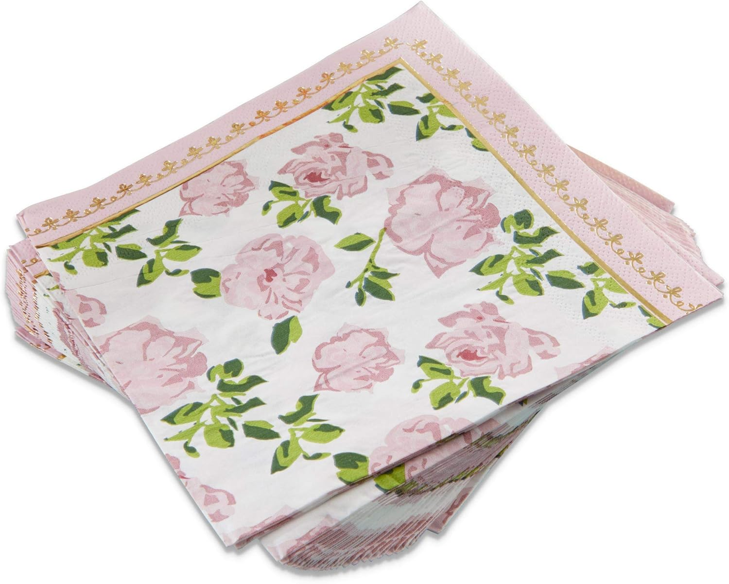 Kate Aspen Vintage Floral Tea Party Napkins - Pink (Set of 30) - Perfect for Weddings, Bridal Showers, Baby Showers, Birthdays image number 2