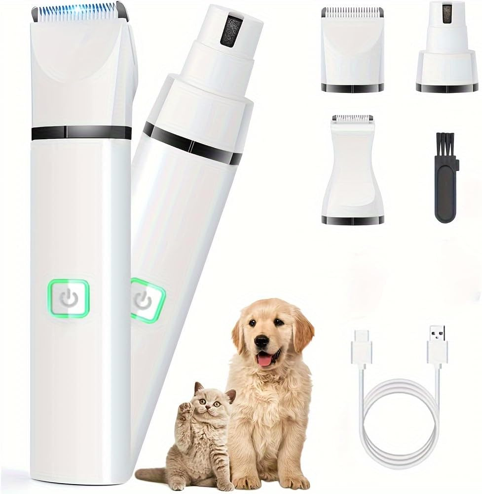 Dog Nail Grinder Set-Super Quiet Rechargeable-Pet Trimmer Nail Grinder Set-3 in 1 Electric Mini Pet Hair Shaver image number 5